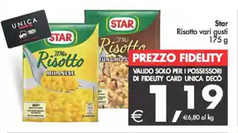 Deco Supermercati Star Risotto vari gusti 175 g offerta