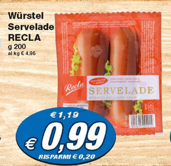 Prix Quality Recla Würstel Servelade 200g offerta
