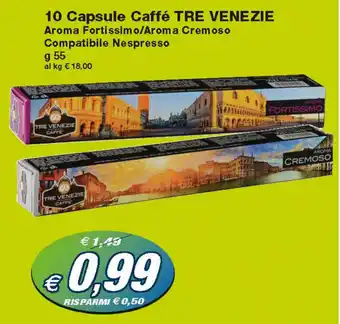 Prix Quality Tre Venezie 10 Capsule Caffè 55g offerta