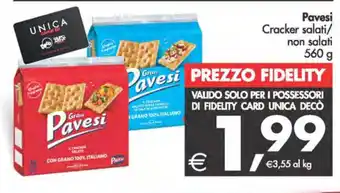 Deco Supermercati Pavesi Cracker salati/ non salati 560 g offerta