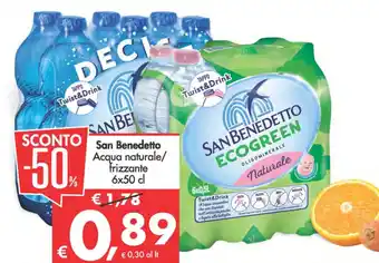 Deco Supermercati San Benedetto Acqua naturale/ frizzante 6 x 50 cm offerta