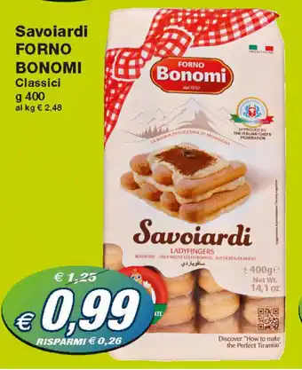 Prix Quality Forno Bonomi Savoiardi 400g offerta