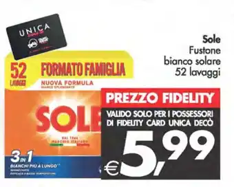 Deco Supermercati Sole Fustone bianco solare 52 lavaggi offerta