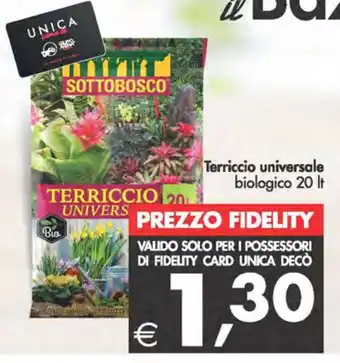 Deco Supermercati Terriccio universale biologico 20 It offerta