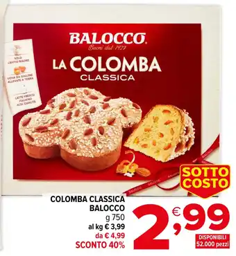 Iperal COLOMBA CLASSICA BALOCCO g 750 offerta