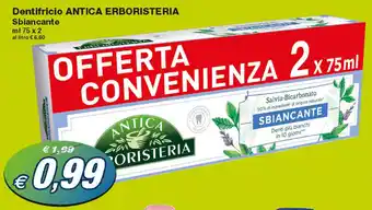 Prix Quality Antica Erboristeria Dentifricio 75ml x 2 offerta