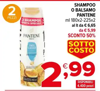 Iperal SHAMPOO O BALSAMO PANTENE ml 180x2-225x2 offerta