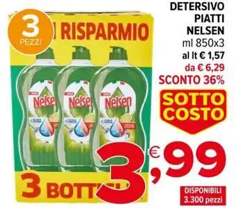 Iperal DETERSIVO PIATTI NELSEN ml 850x3 offerta