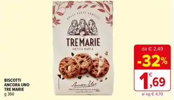 Iperal BISCOTTI ANCORA UNO TRE MARIE g 360 offerta
