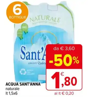 Iperal ACQUA SANT'ANNA naturale It 1,5x6 offerta