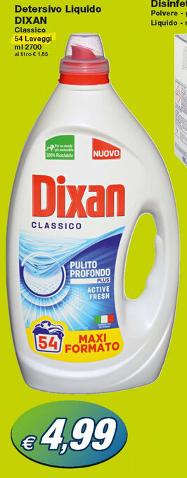 Prix Quality Dixan Detersivo Liquido 54 lavaggi 2700ml offerta