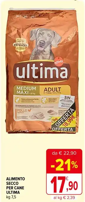 Iperal ALIMENTO SECCO PER CANE ULTIMA kg 7,5 offerta