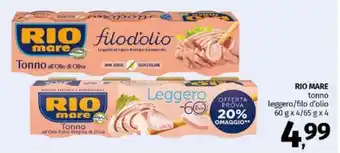 Superstore Pam RIO MARE tonno leggero/filo d'olio 60 g x 4/65 g x 4 offerta