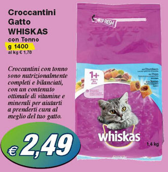 Prix Quality Whiskas Croccantini Gatto 1400g offerta