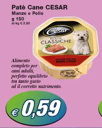 Prix Quality Cesar Patè Cane 150g offerta