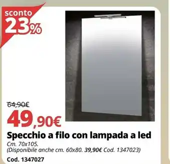 Brico Io Specchio A Filo Con Lampada A Led offerta