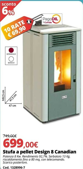 Brico Io Stufa A Pellet Design 8 Canadian offerta