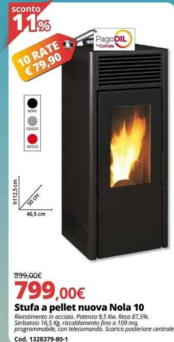 Brico Io Stufa A Pellet Nuova Nola 10 offerta