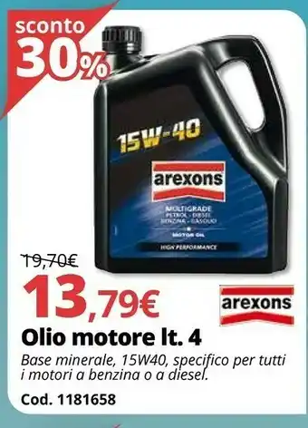 Brico Io Arexons Olio Motore Lt. 4 offerta