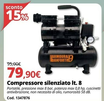 Brico Io Compressore Silenziato Lt. 8 offerta