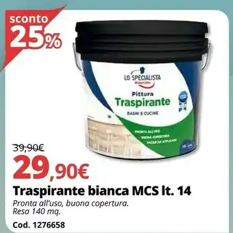 Brico Io Traspirante Bianca MCS Lt. 14 offerta