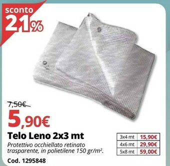 Brico Io Telo Leno 2x3 Mt offerta