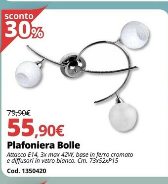Brico Io Plafoniera Bolle offerta