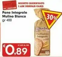 Despar Mulino Bianco Pan Bauletto Integrale 100% Integrale 400 G(ml) offerta