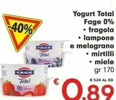 Despar Fage Total 0% Con Lampone E Melograno offerta