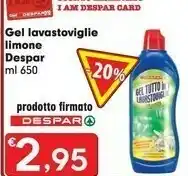 Despar Despar Gel Lavastoviglia Limone offerta