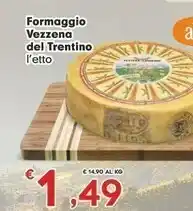Despar Vezzena Del Trentino Formaggio offerta