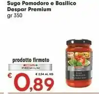 Despar Despar - Sugo Al Basilico Biologico 350 G(ml) offerta