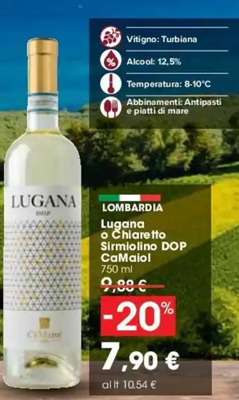 Carrefour Lugana o Chiaretto Sirmiolino DOP CaMaiol 750ml offerta