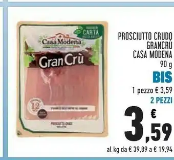 Conad Casa Modena Prosciutto Crudo Grancru offerta