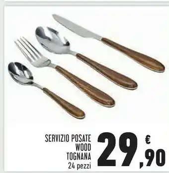 Conad Superstore Tognana porcellane Servizio Posate Wood offerta