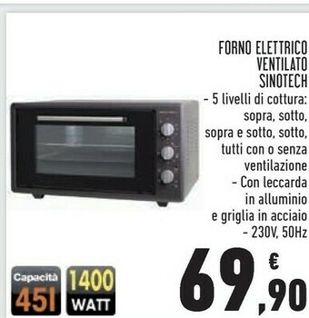 Conad Superstore Sinotech Forno Elettrico Ventilato offerta