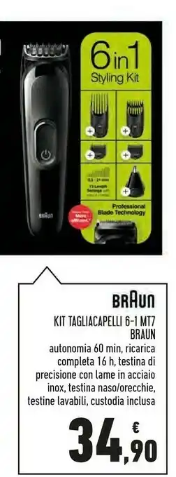 Conad Superstore Braun Kit Tagliacapelli 6-1 Mt7 offerta