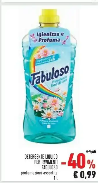 Conad Fabuloso Detergente Liquido Per Pavimenti Freschezza Fiori Di Loto offerta
