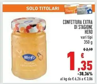 Conad Hero Confettura Extra Di Ananas Di Stagione 350 G(ml) offerta