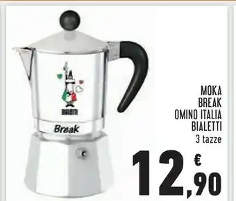 Conad Bialetti Moka Color 3 Tazze Bordò offerta