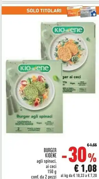 Conad Kioene - Burger Ai Ceci 150 G(ml) offerta