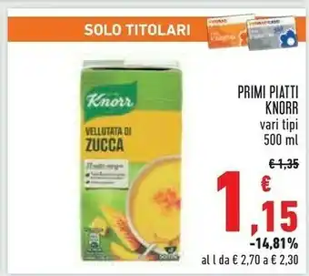Conad Knorr Primi Piatti offerta