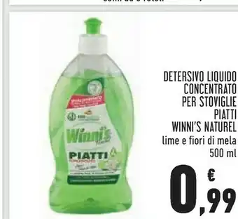 Conad Winni's Detersivo Liquido Concentrato Per Stoviglie Piatti Naturel offerta