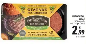 Conad Unconventional - 2 Burger Vegetali Al Pomodoro 220 G(ml) offerta