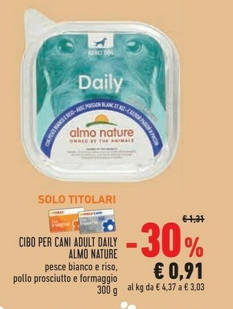 Conad Almo Nature Cibo Per Cani offerta