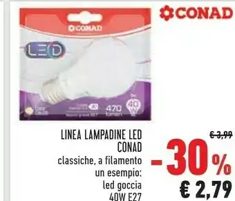 Conad Conad Linea Lampadine Led Classiche/A Filamento offerta
