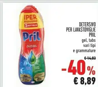 Conad Pril Detersivo Per Lavastoviglie Gel offerta