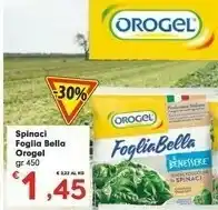 Despar Orogel Spinaci Cubello Foglia Più I Vegetali offerta