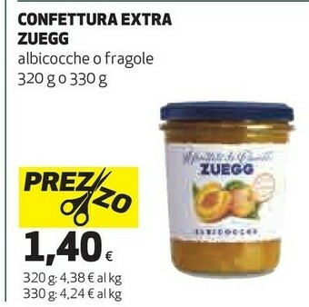 Coop Zuegg Fragole Confettura Extra 320 G(ml) offerta