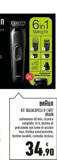 Conad Superstore Braun 6-1 MT7 Kit Tagliacapelli offerta